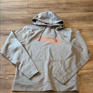 Stylish Gray Hoodie with Orange Accent